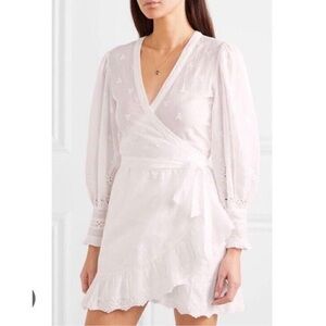 Reformation Harriet Embroidered Wrap Mini Dress